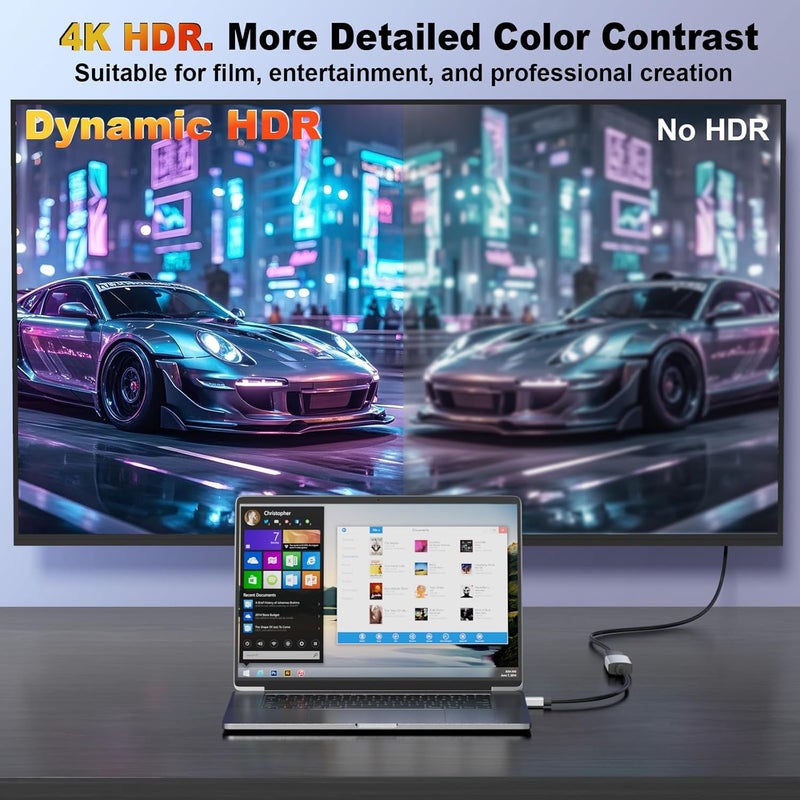 THANDBLE 4K Mini DisplayPort to HDMI Adapter, UHD 4K 60Hz Mini DP to HDMI Adapter, Thunderbolt 2 to HDMI Compatible for MacBook Air/Pro, Mac iMac/Pro, Surface Pro/Dock, Monitor, Projector - Image 3